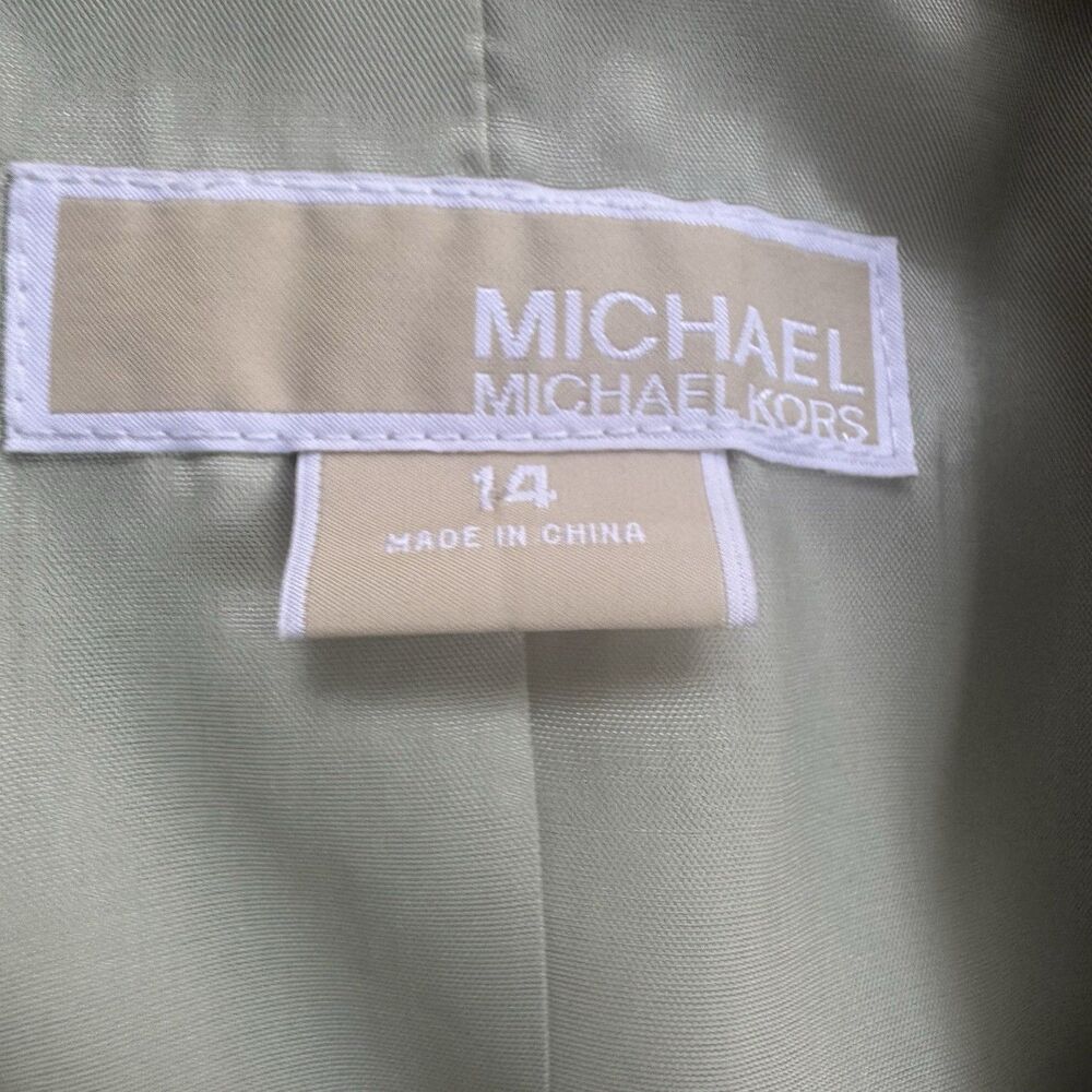 Michael Kors Cotton Blend Sz 14 Quiet Luxury Beige Blazer Coastal Grandma Chic - Picture 2 of 12